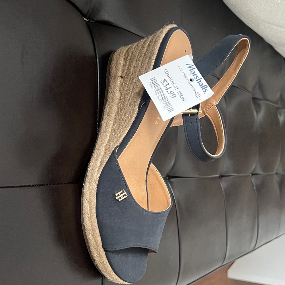 Tommy Hilfiger Dark Blue Espadrille Wedges